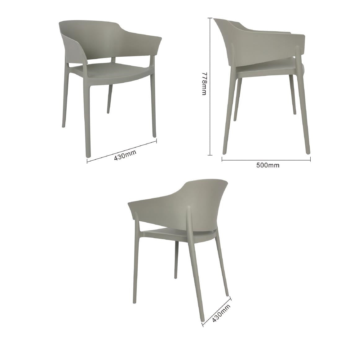 Fauteuils Lorenzo Café Bolero gris (lot de 2) — DX970