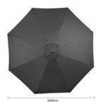 Parasol rond Bolero Seville 3m noir — DZ870
