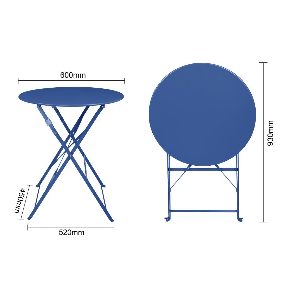 Table de terrasse ronde Bolero Perth bleu marine foncé — DZ875