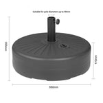 Pied de parasol en plastique noir Bolero 40L — DZ884