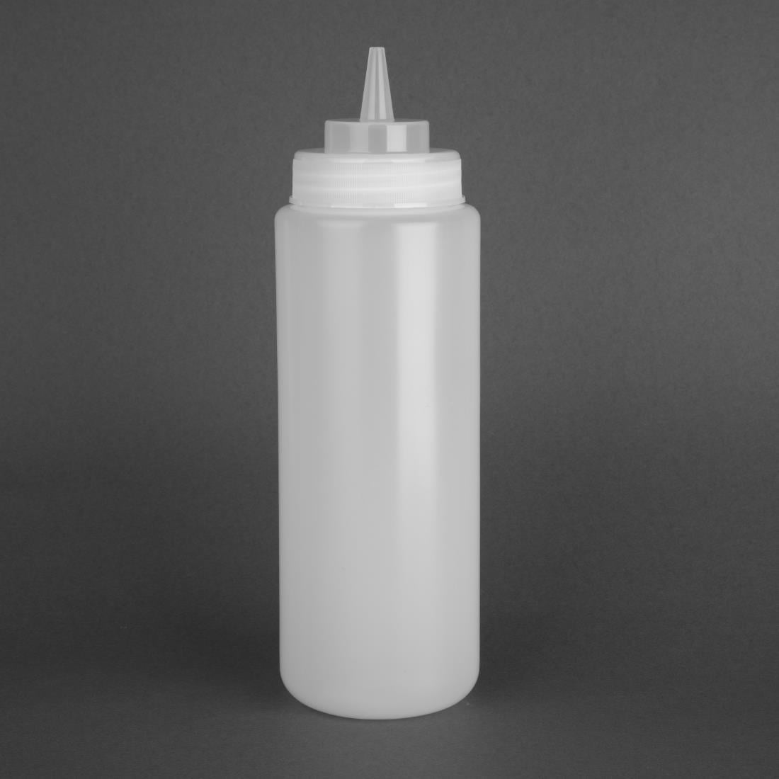 Distributeur de sauce à col large Vogue 909ml transparent — E093