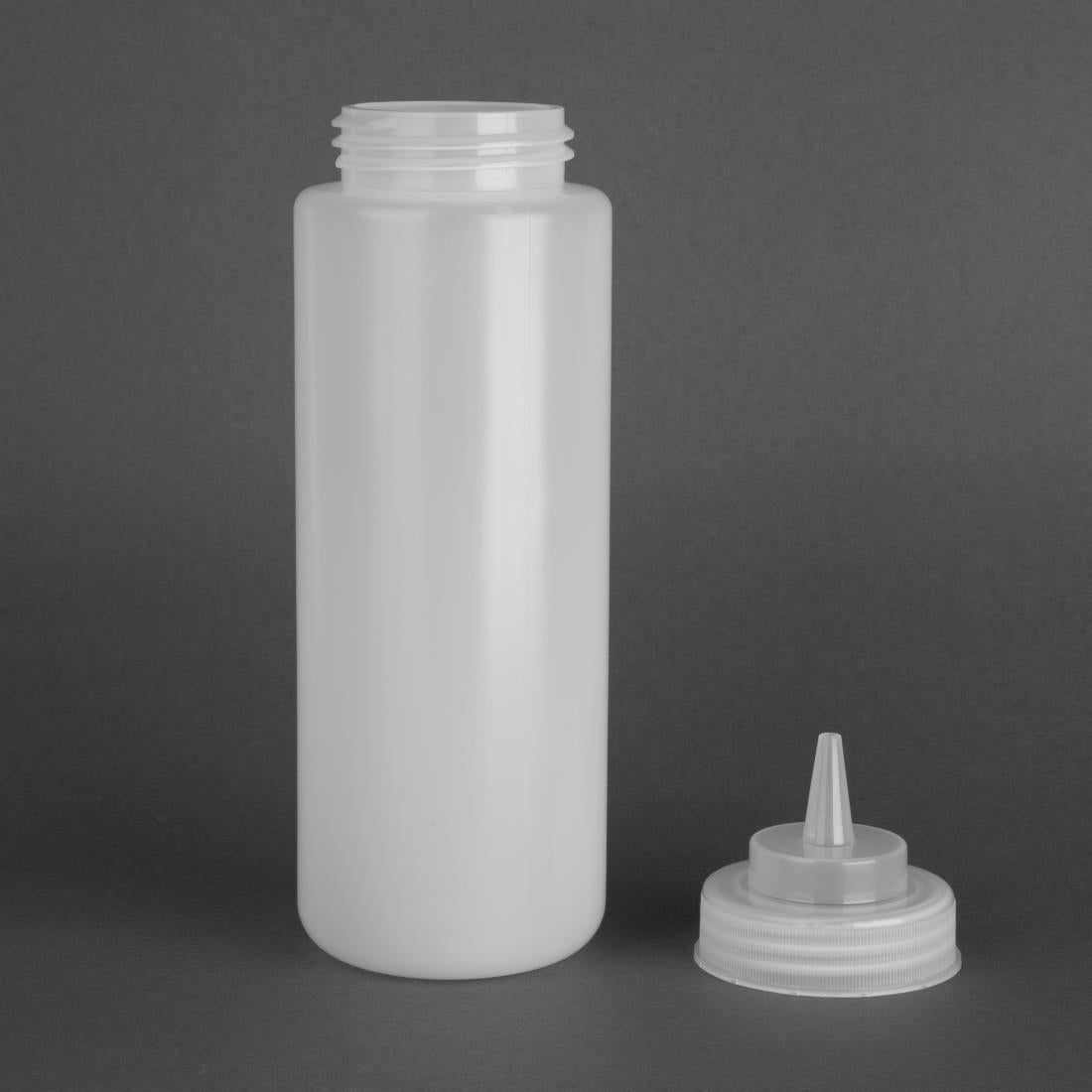Distributeur de sauce à col large Vogue 909ml transparent — E093