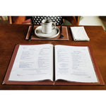 Protège-menus en simili cuir Olympia A4 bordeaux — E222