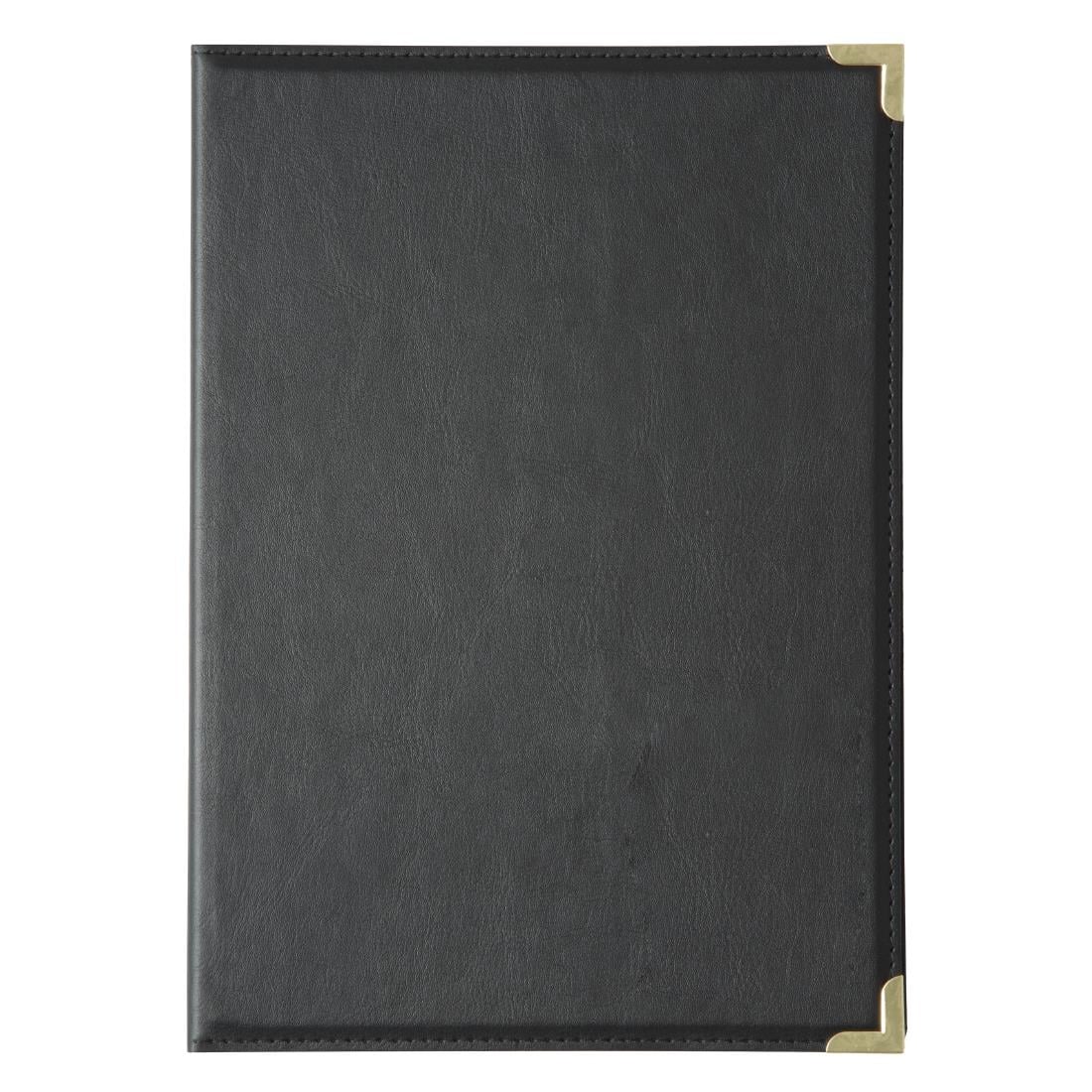 Protège-menus en simili cuir Olympia A5 noir — E223