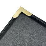 Protège-menus en simili cuir Olympia A5 noir — E223