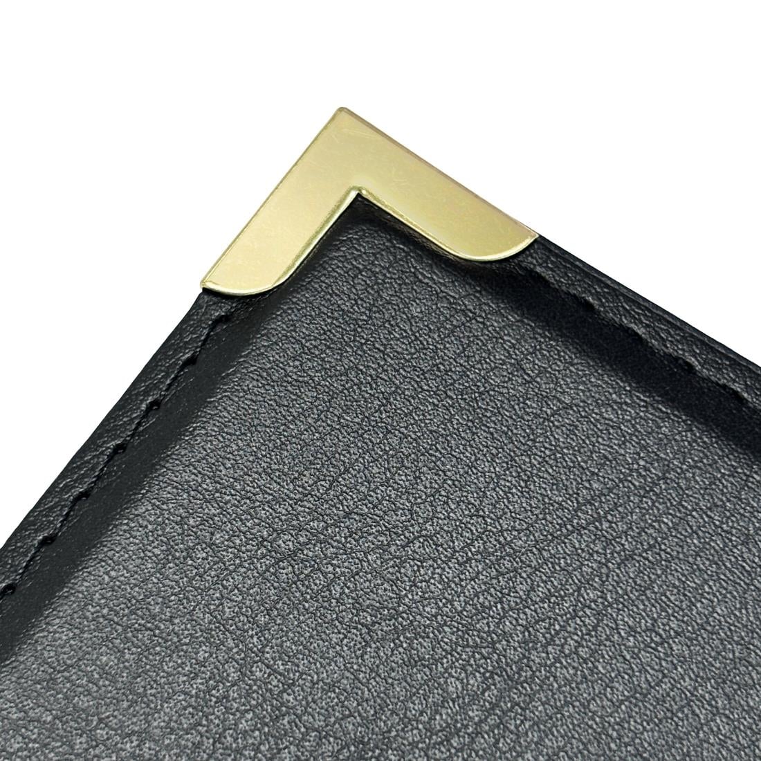 Protège-menus en simili cuir Olympia A5 noir — E223