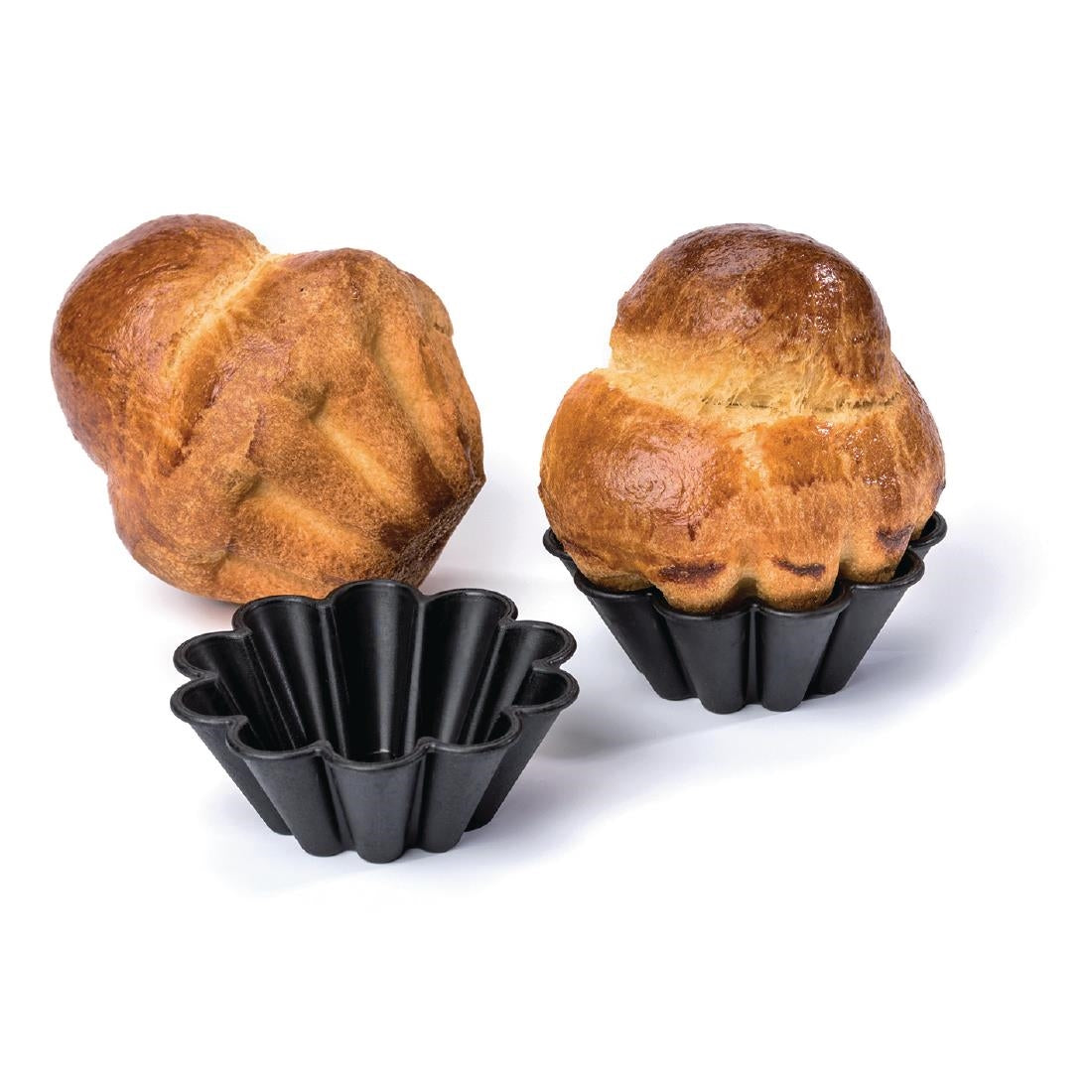 Moules à mini brioche antiadhésifs 75mm Matfer Bourgeat (lot de 12) — E238