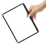 Protège-menus style américain Olympia A5 deux vues noir — E290