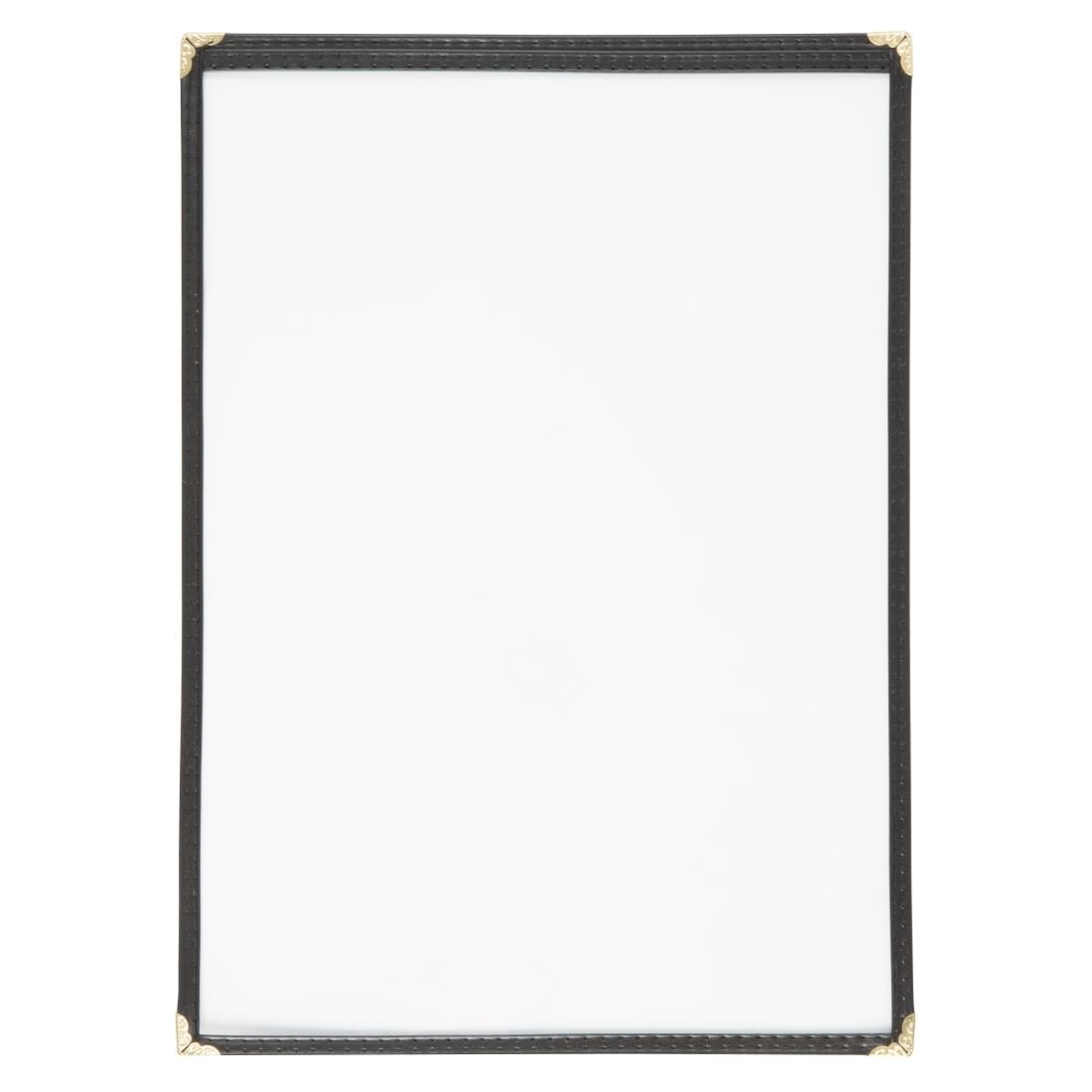 Protège-menu style américain deux pages Olympia A4 noir — E292