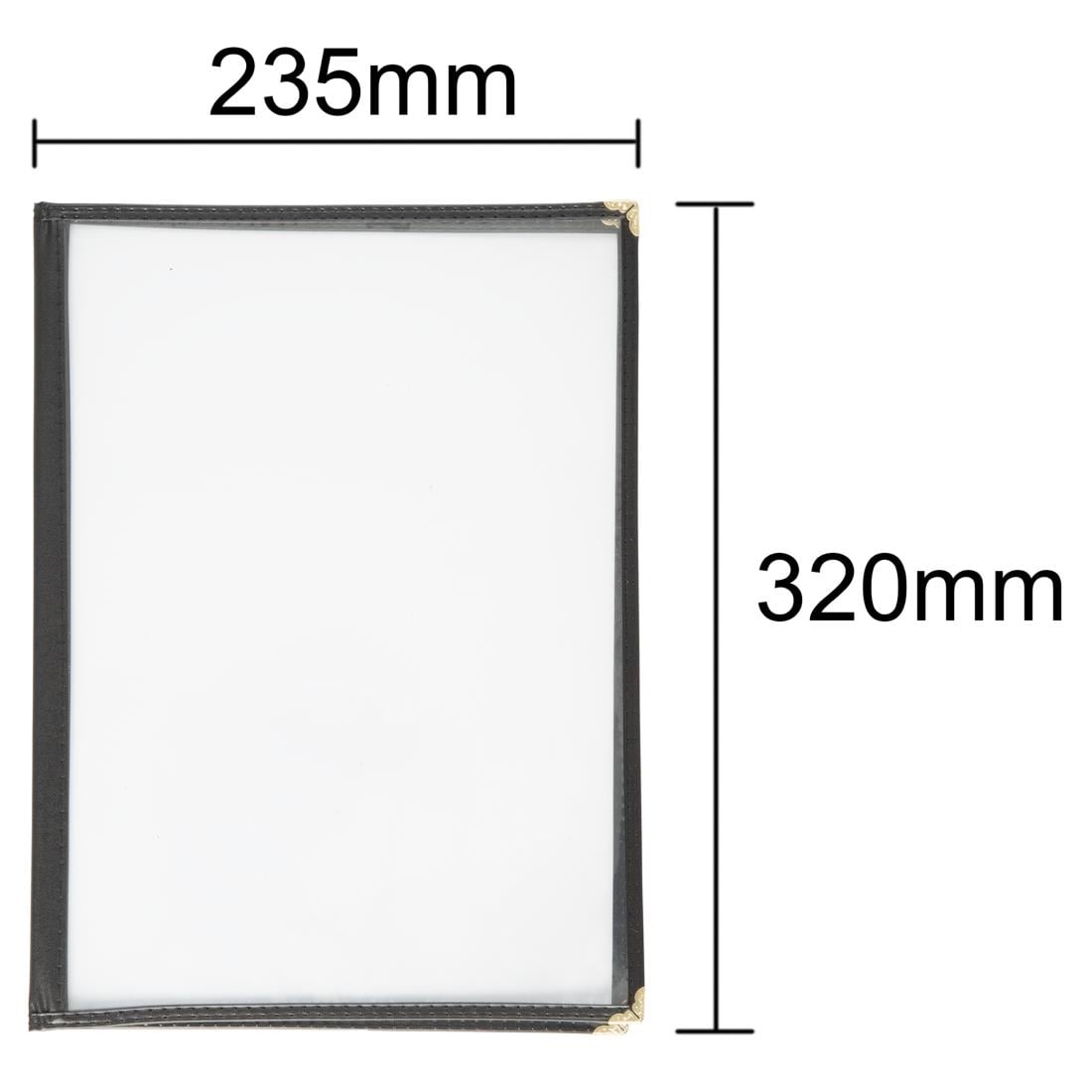 Protège-menus style américain Olympia A4 quatre vues noir — E293