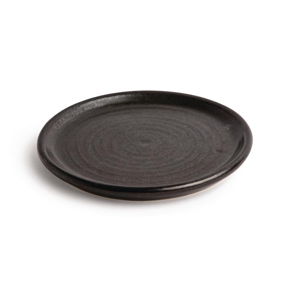Assiettes plates noir mat Olympia Canvas 180mm (lot de 6) — FA316
