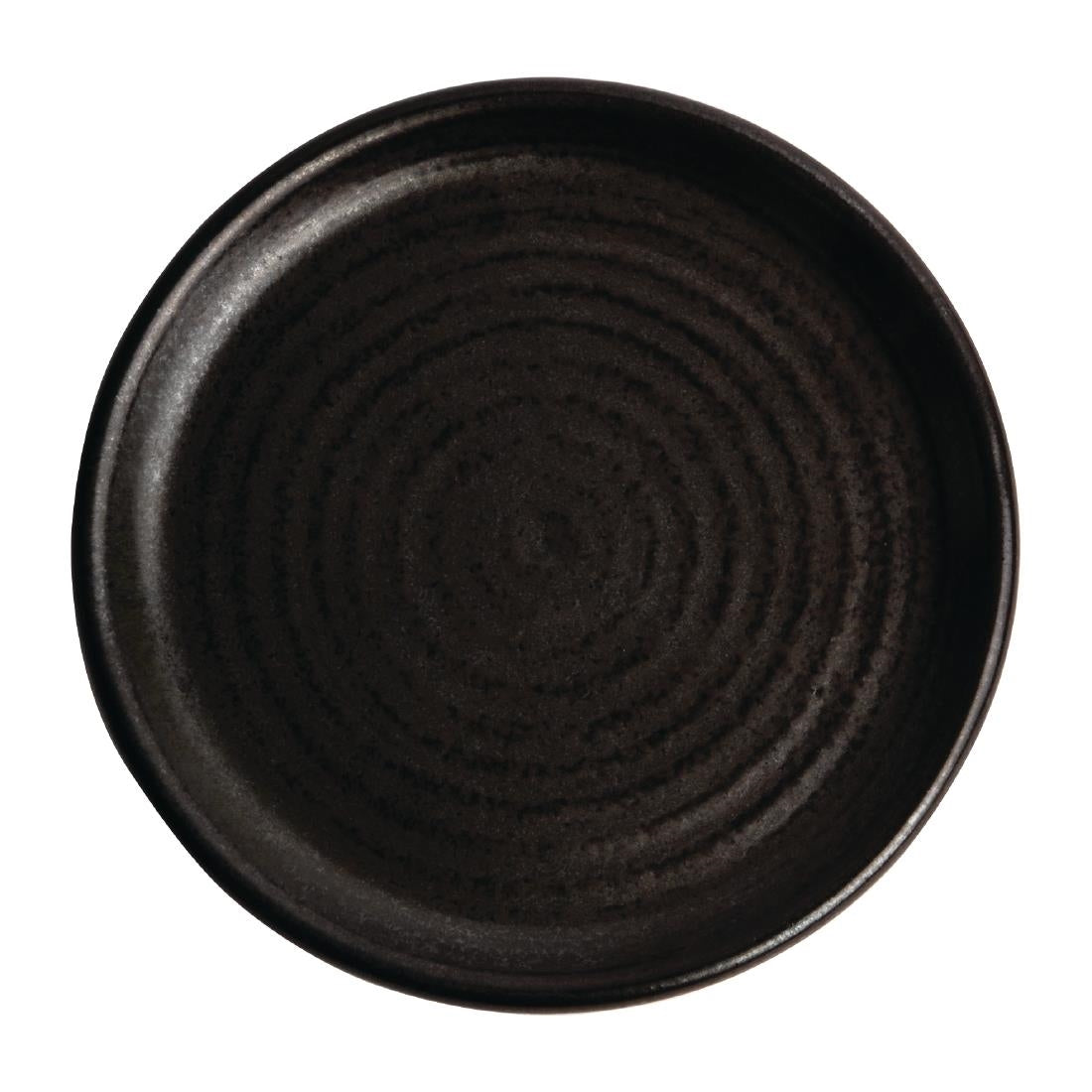Assiettes plates noir mat Olympia Canvas 180mm (lot de 6) — FA316