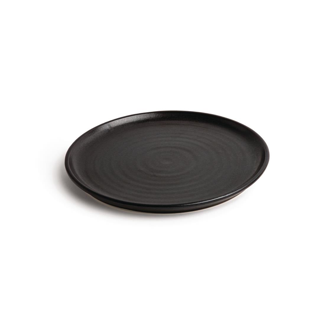 Assiettes plates noir mat Olympia Canvas 265mm (lot de 6) — FA317