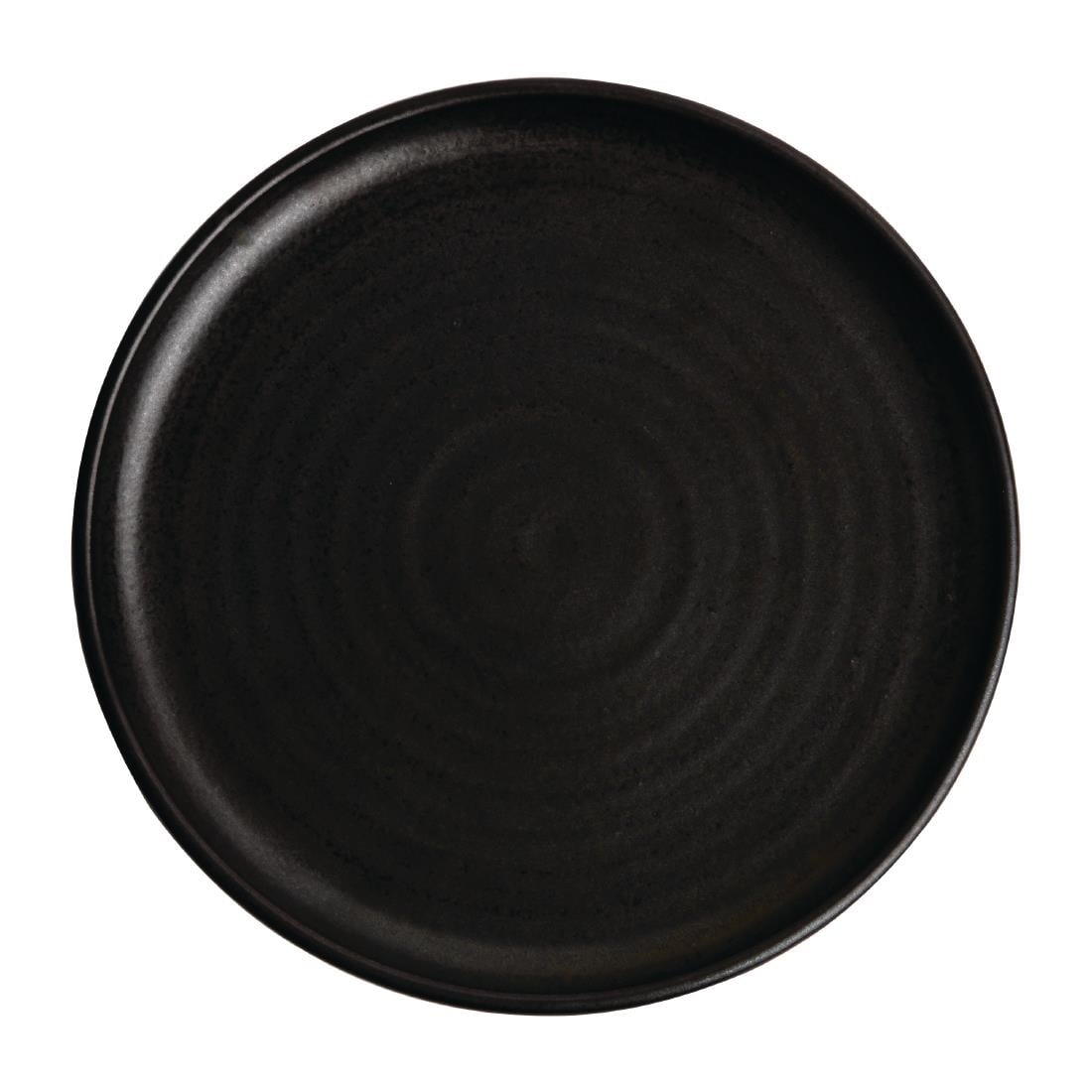Assiettes plates noir mat Olympia Canvas 265mm (lot de 6) — FA317