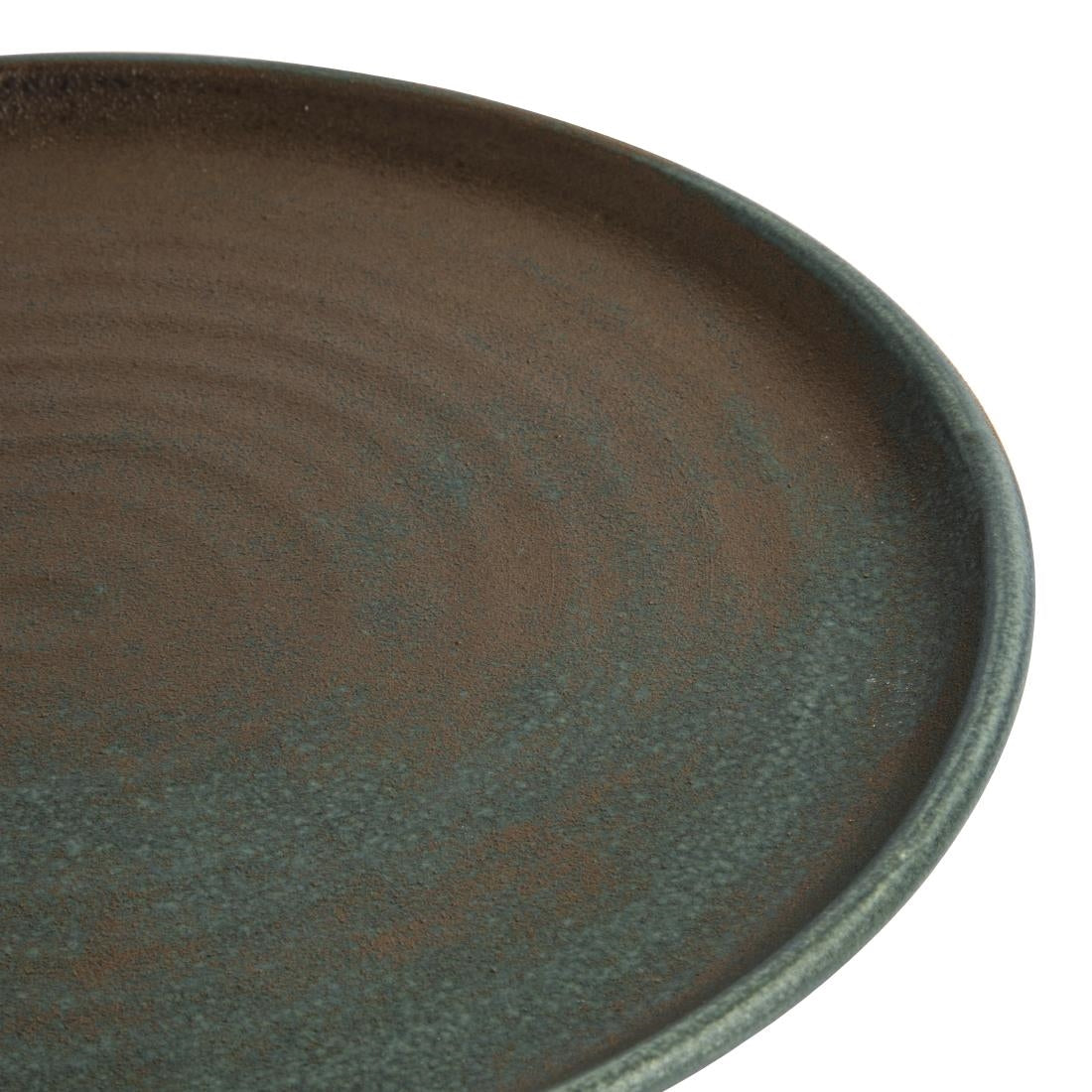 Assiettes plates vert bronze Olympia Canvas 265mm (lot de 6) — FA324