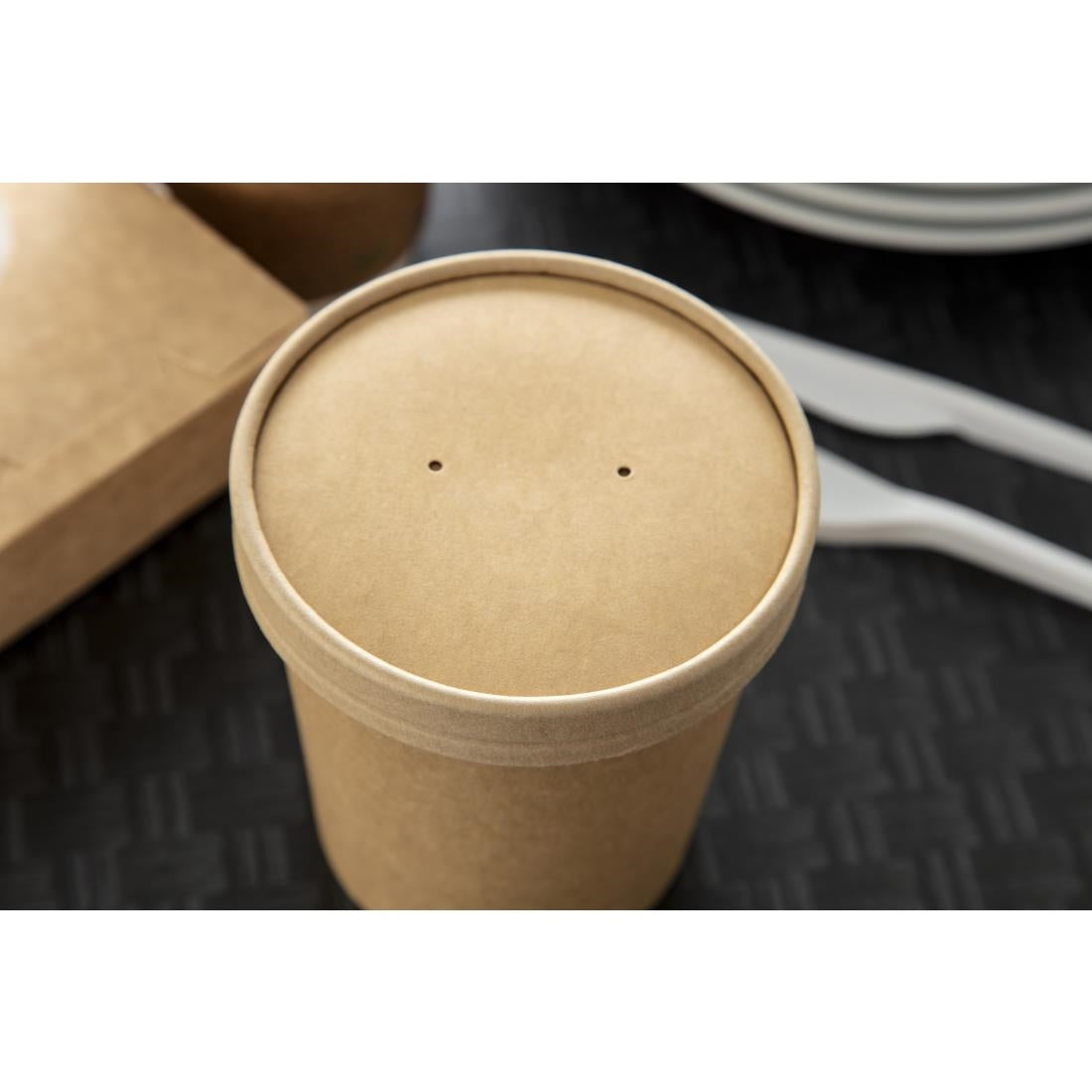 Couvercles pour bols à soupe kraft micro-ondables recyclables Colpac 450ml (lot de 500) — FA368
