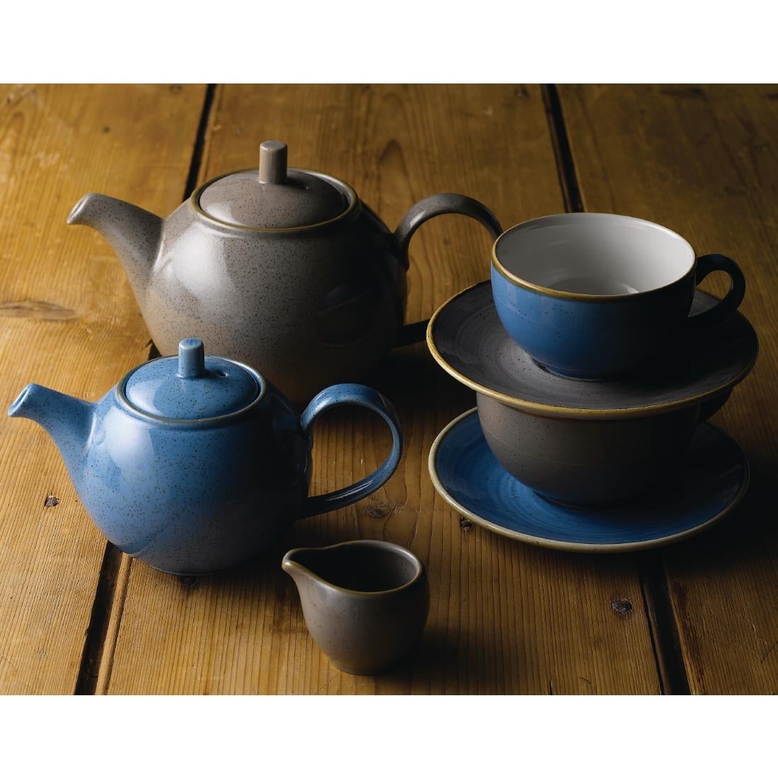 Soucoupes à cappuccino Churchill Stonecast Peppercorn Grey 185mm (Lot de 12) — DK567