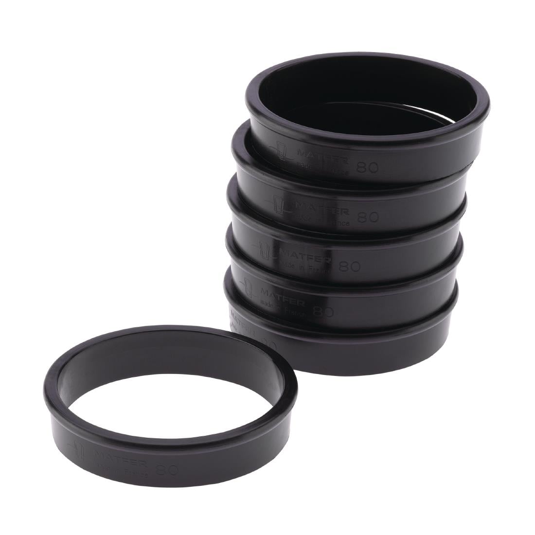 Cercles à tarte Exoglass Matfer Bourgeat 80 mm (lot de 6) — FA984