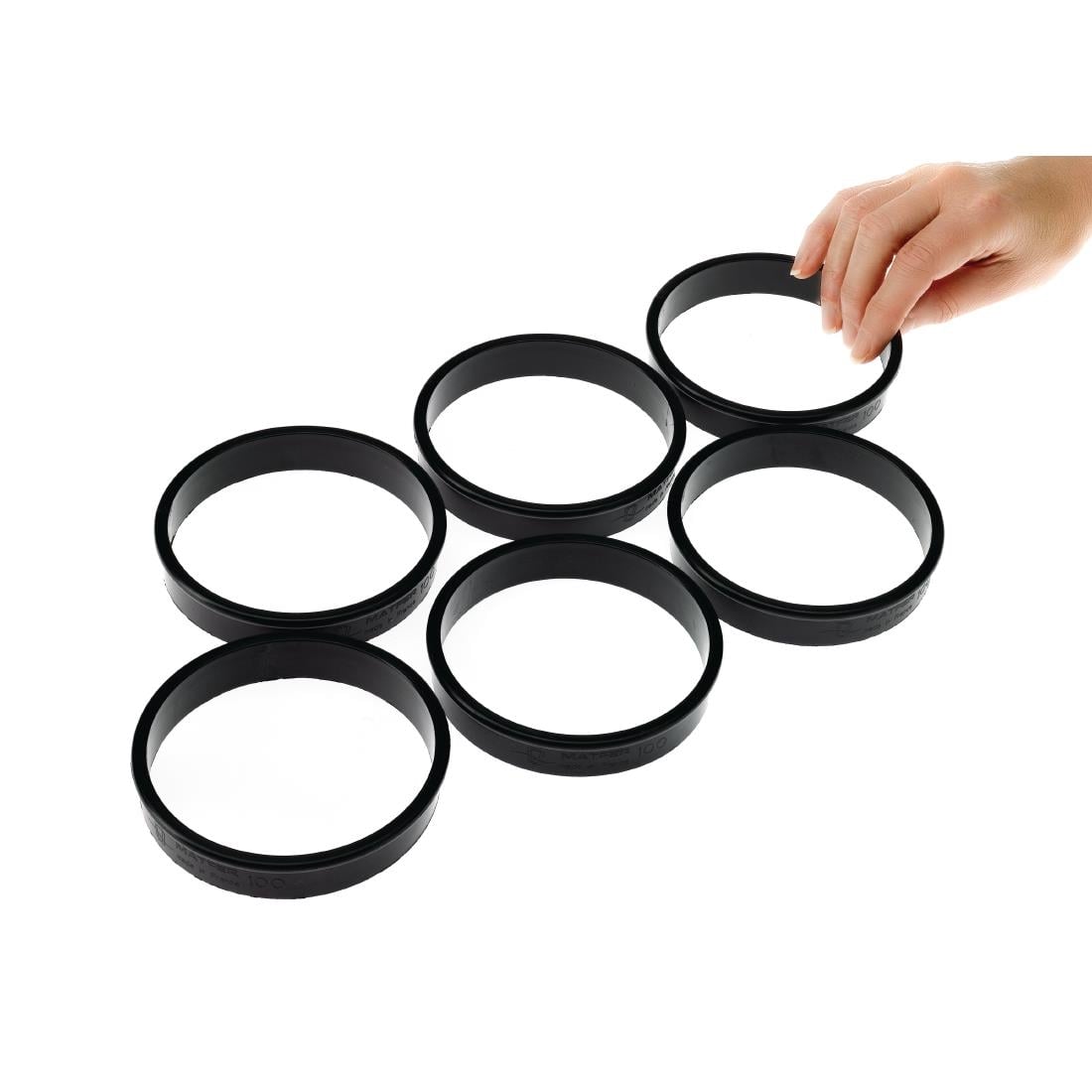 Cercles à tarte Exoglass Matfer Bourgeat 100 mm (lot de 6) — FA987