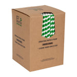 Pailles à smoothie compostables en papier Fiesta Compostable vertes 210mm (lot de 250) — FB148