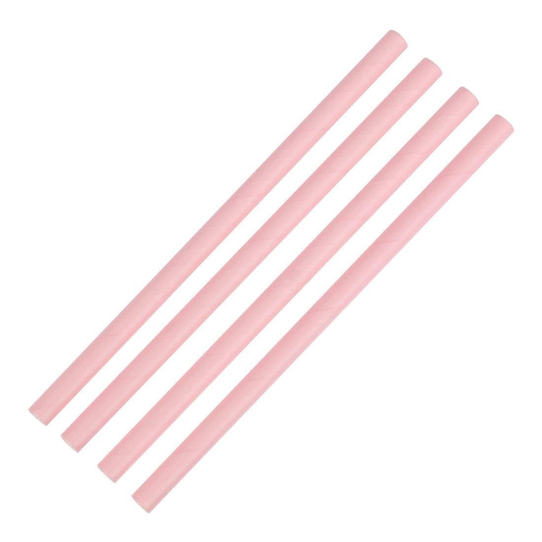Pailles à smoothie en papier Fiesta Compostable roses 210mm (lot de 250) — FB149