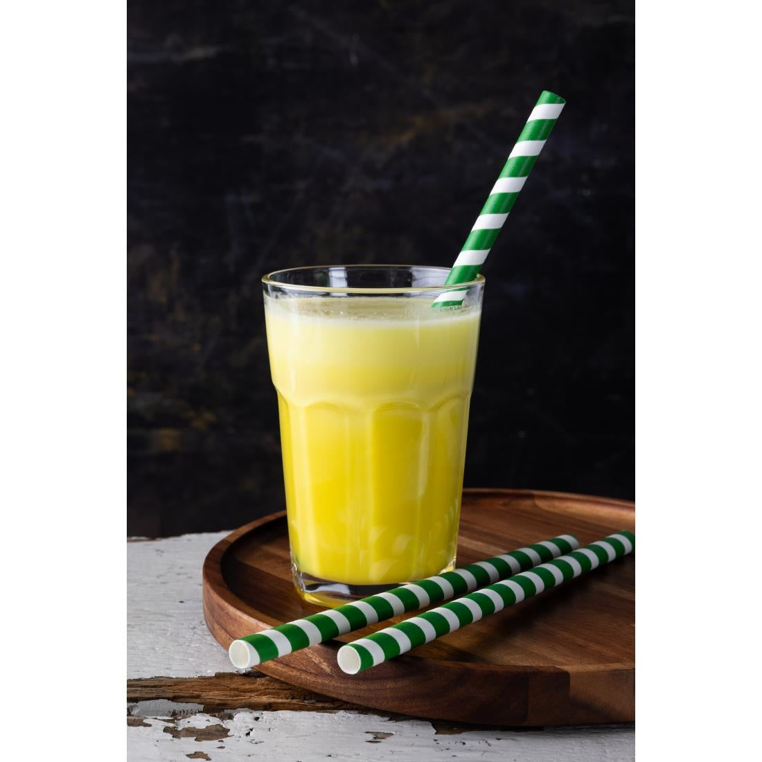 Pailles à smoothie compostables en papier Fiesta Compostable vertes 210mm (lot de 250) — FB148
