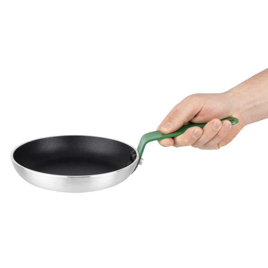 Poêle aluminium antiadhésive Teflon Platinum Plus Hygiplas avec manche vert 200mm — FB470