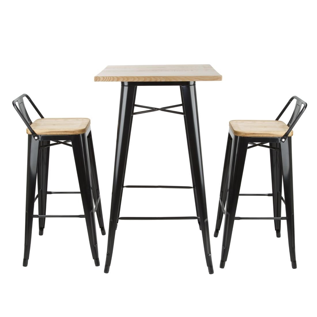 Mange-debout noir avec plateau en bois Bolero Bistro — FB595