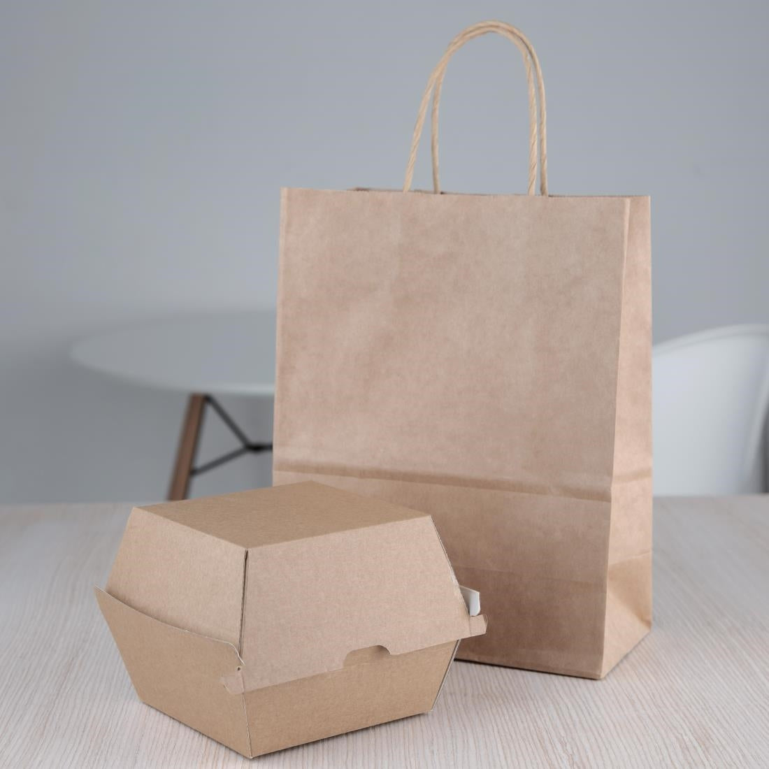 Grandes boîtes hamburger compostables kraft Fiesta Compostable 112mm (lot de 150) — FB665