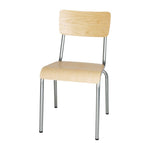 Chaises avec assise et dossier en bois Bolero Cantina galvanisées (lot de 4) — FB946