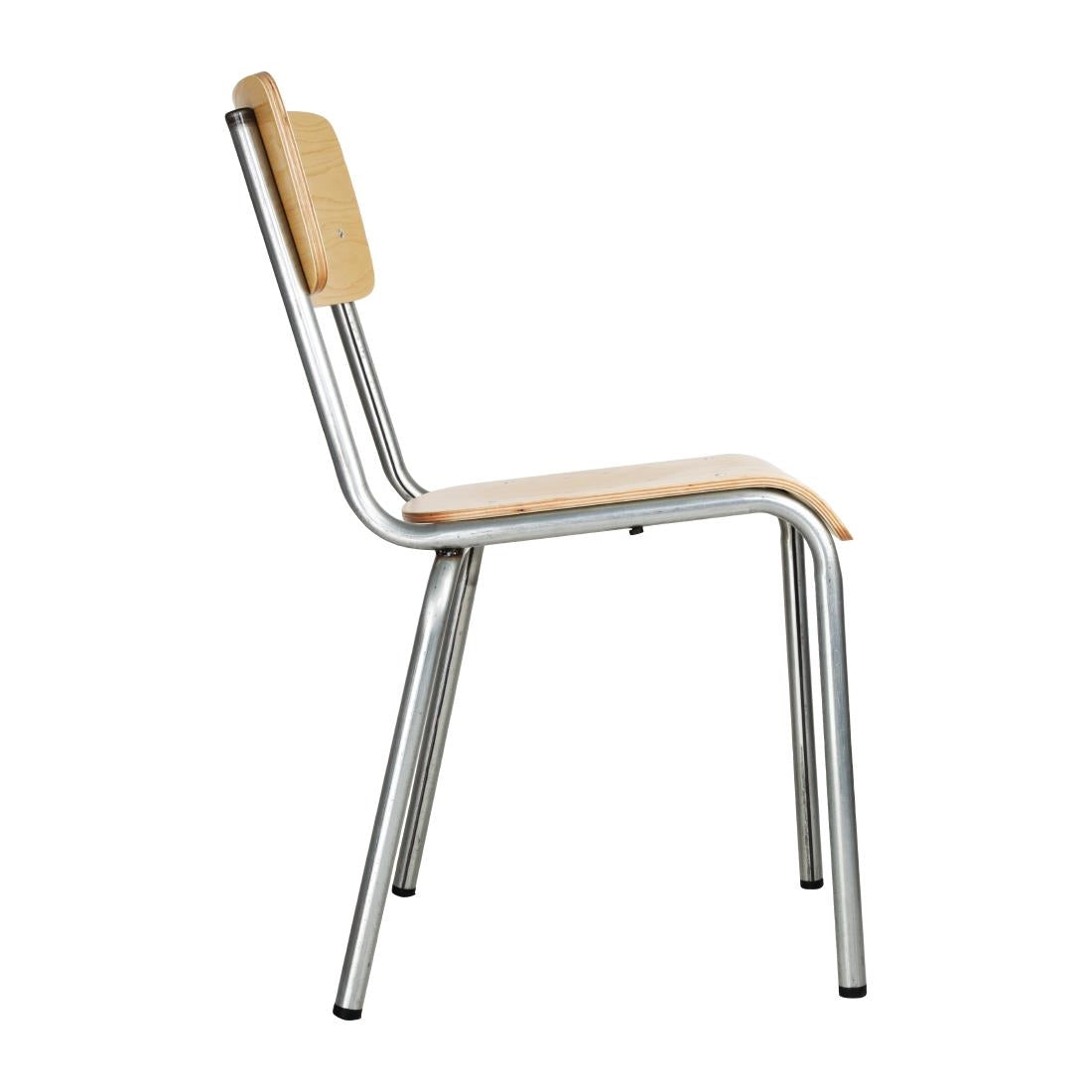Chaises avec assise et dossier en bois Bolero Cantina galvanisées (lot de 4) — FB946