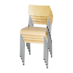 Chaises avec assise et dossier en bois Bolero Cantina galvanisées (lot de 4) — FB946