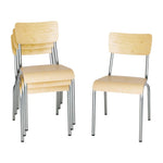 Chaises avec assise et dossier en bois Bolero Cantina galvanisées (lot de 4) — FB946