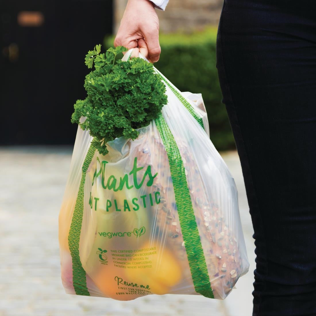 Sacs bretelles compostables en PLA Vegware taille moyenne (lot de 500) — FC892