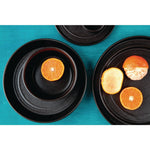 Bols plats ronds texturés Olympia Cavolo noirs 143mm (lot de 6) — FD906