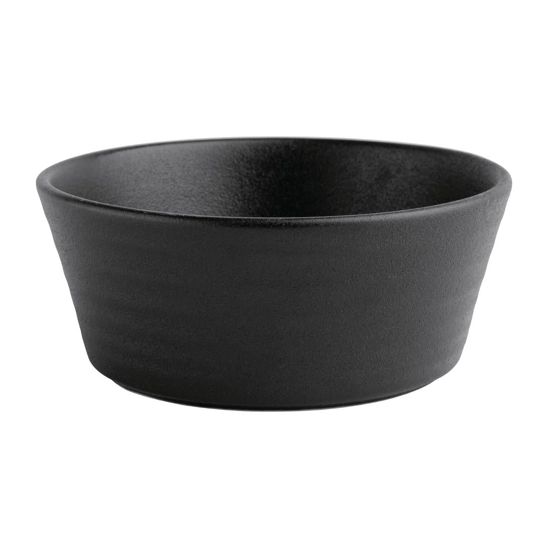 Bols plats ronds texturés Olympia Cavolo noirs 143mm (lot de 6) — FD906