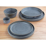 Assiettes plates rondes Olympia Cavolo anthracite 220mm (lot de 4) — FD921