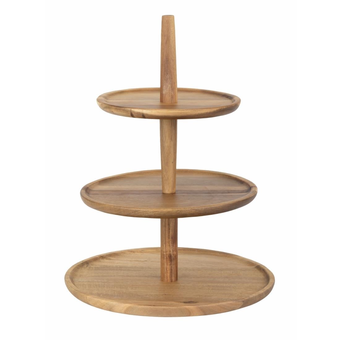Présentoir en acacia 3 niveaux Olympia 305(Ø) x 395(H)mm — FE152