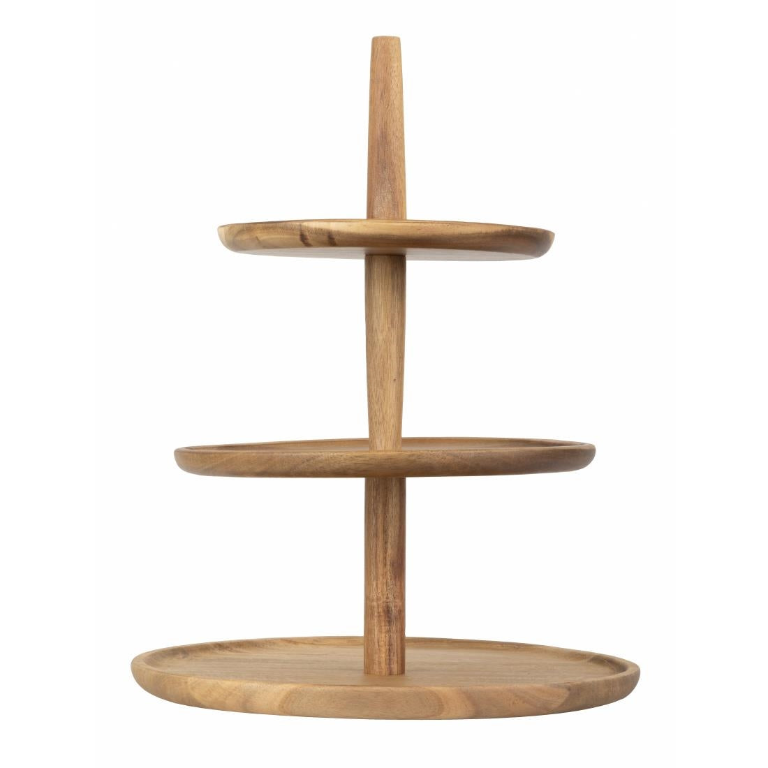 Présentoir en acacia 3 niveaux Olympia 305(Ø) x 395(H)mm — FE152