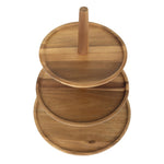 Présentoir en acacia 3 niveaux Olympia 305(Ø) x 395(H)mm — FE152