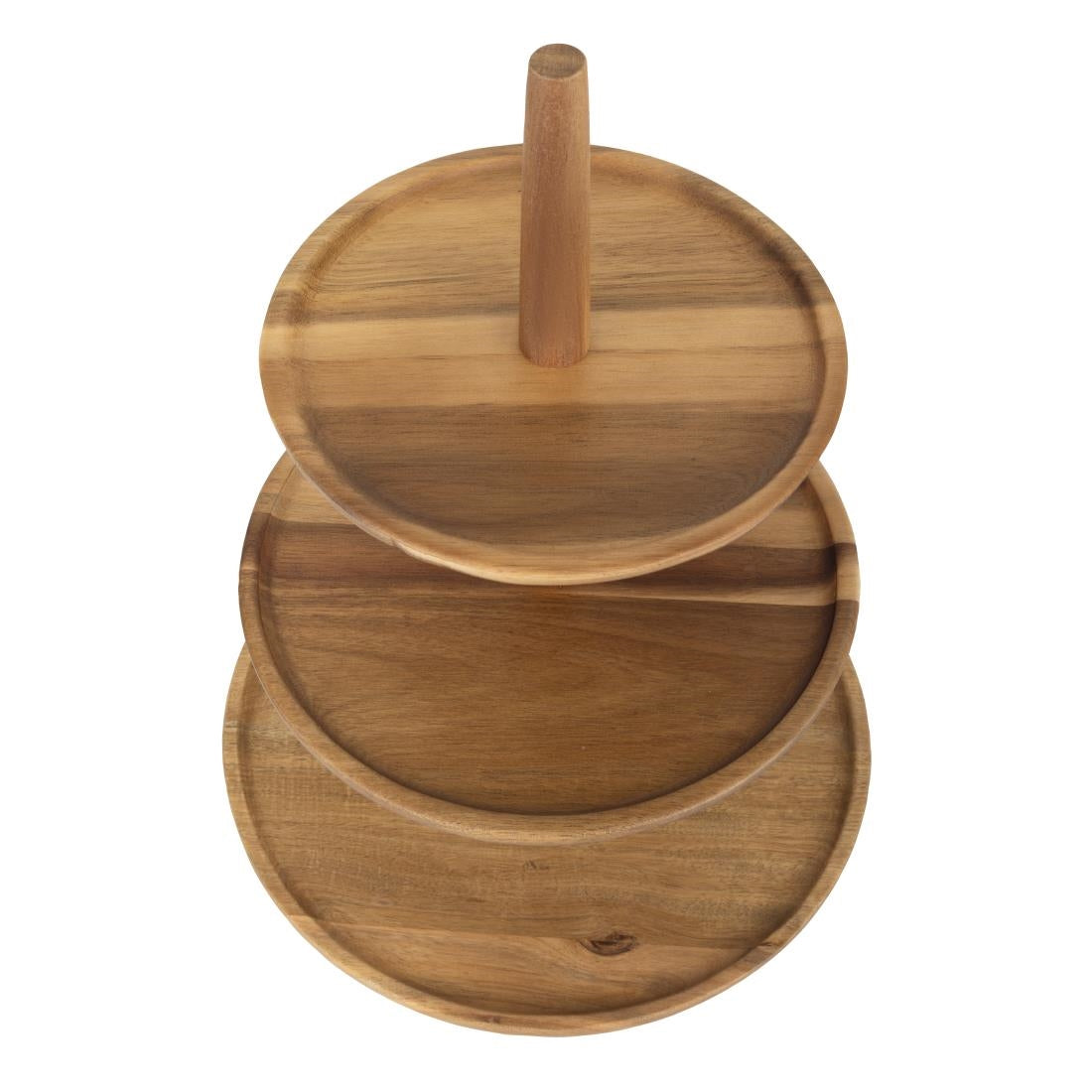 Présentoir en acacia 3 niveaux Olympia 305(Ø) x 395(H)mm — FE152