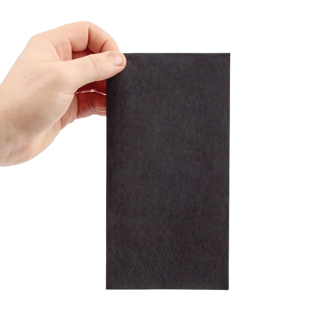 Serviettes dîner 2 plis format 1/8 Fiesta Recyclable 400mm noires (lot de 2000) — FE249