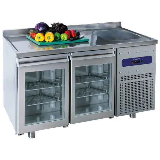 Table de préparation réfrigérée Virtus - MRGF150/FG - 1400 × 700 × 850 / 950 mm