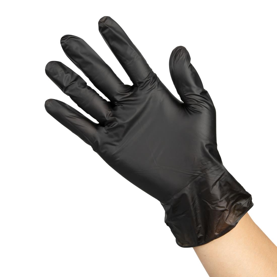 Gants vinyle non poudrés Hygiplas noirs L (lot de 100) — FJ748-L