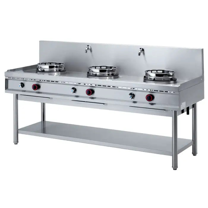 Fourneau wok gaz 3 feux (3x 13 kW) WGL3-20 - Cuisiniere