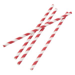 Pailles compostables en papier emballées individuellement Fiesta Compostable à rayures rouges (lot de 250) — FP442