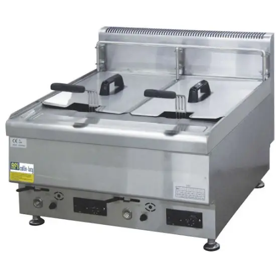 Friteuse - 2x10 L - 2 paniers - avec robinet de vidange
