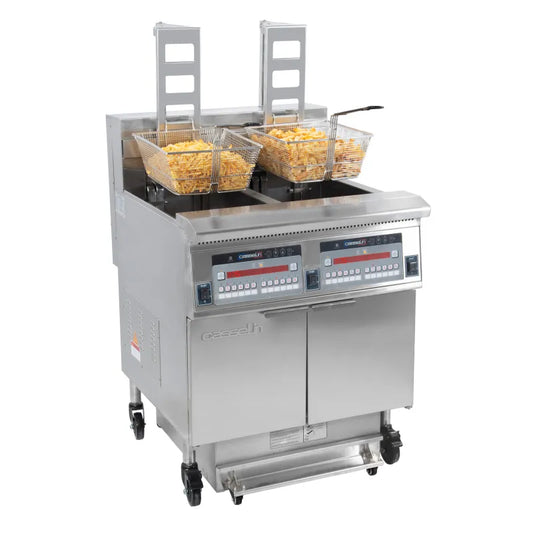 Friteuse électrique avec relevage automatique et filtration 2 x 22 litres 17+17k