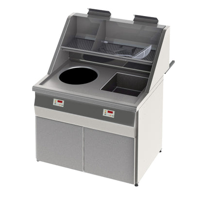 Friteuse gaz - Type Santana -1 cuve ronde et 1 cuve carrée