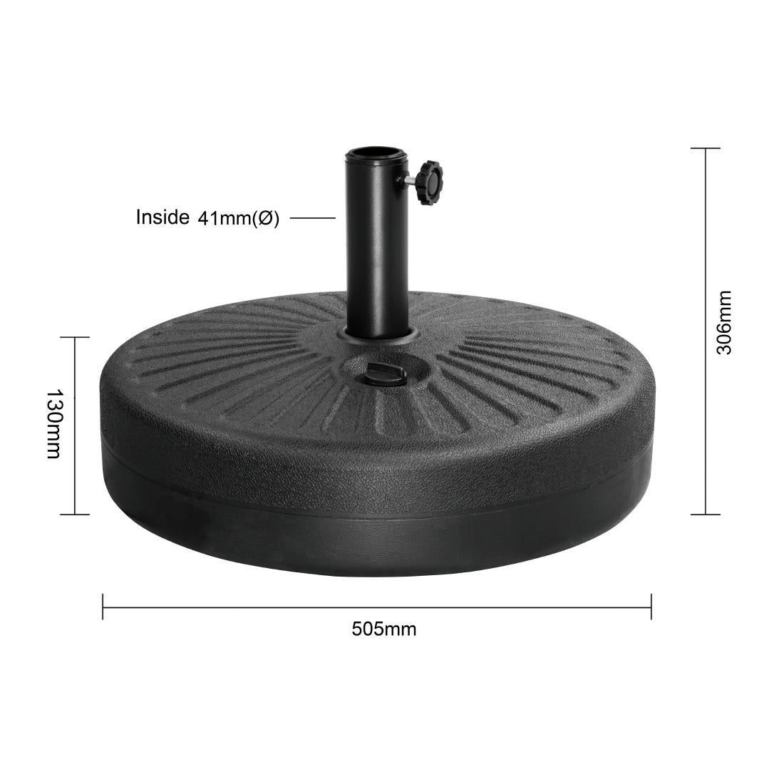 Pied de parasol à remplir noir Bolero 20L — FS231